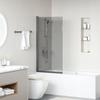 Black Shower Screen 68 X 130 Cm Tempered Glass