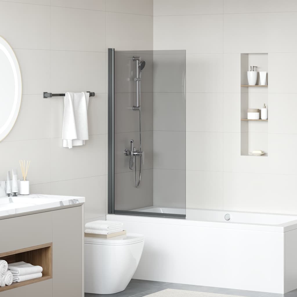 Black Shower Screen 68 X 130 Cm Tempered Glass