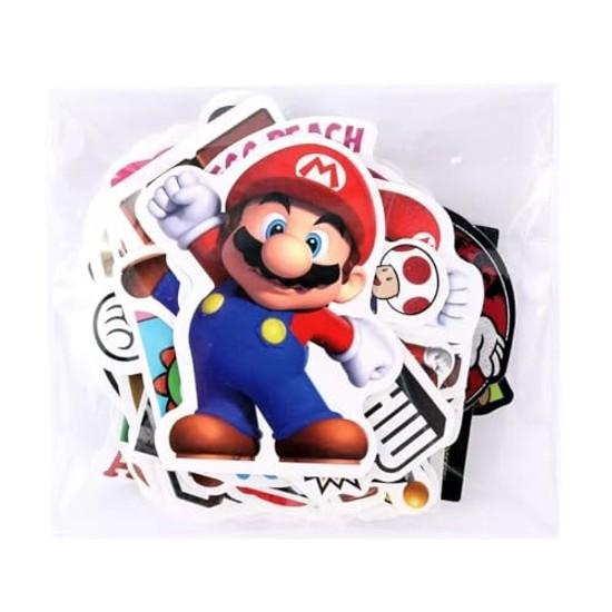 Mario Super Collection Sticker Set Anime Manga Styler 50 Pieces Waterproof PVC Stickers Character Goods Accessories Popular Decorating Pictures Gifts