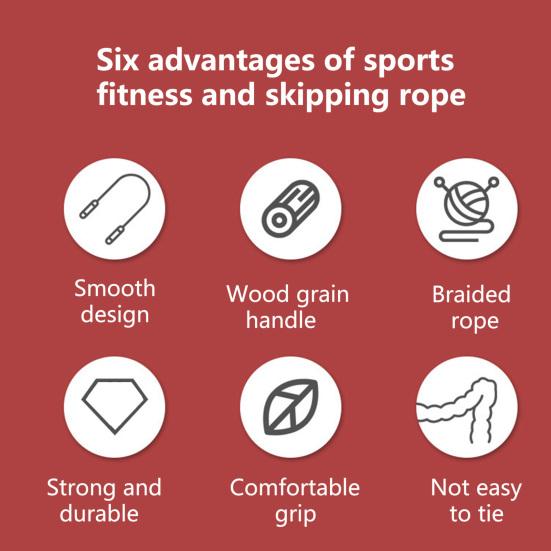 Jumping Rope Wood Handle Adjustable Strong Flax Weaving Long Rope Fat Burning Professional Adult And Children Fitness Exercise