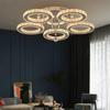 Moderne LED Krystall Lysekrone med App Dimmbar Taklampe Armatur Ringer Form Innfelt Lysekrone for Soverom Stue
