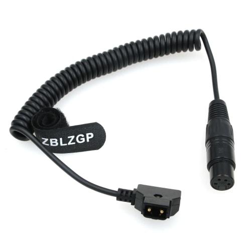 ZBLZGP D-Tap Male To XLR 4-Pin Female Power Cable (Straight, Coiled) for Blackmagic URSA Mini Pro 4.6K Camera LVM-170A, TVlogic Monitor ROLAND EDIROL