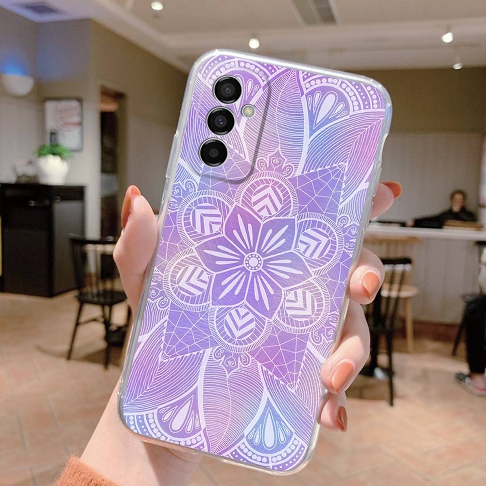 Hamsa Hand Of Fatima Art Phone Case For Samsung S24,30,21,22,23,20 FE,lite,PIus,Ultra,5G,Note,9,10 Transparent Cover