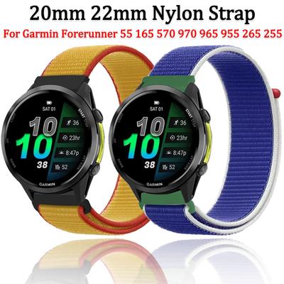 20mm 22mm Nylon Strap for Garmin Forerunner 165 55 265 965 570 970 Wristband for Garmin Venu 4 45mm/Vivoactive 6 5/Active 6 Band