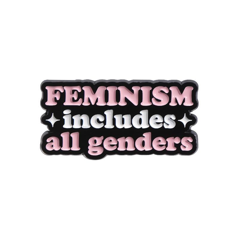 Stylish Equaiiy Series Metal Badge Unique Geometric Brooch With Colorful Lettering For Fashionable Occasions