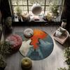 Sky Wolf,Round Area Rug,Carpet Rug for Living Room Bedroom Sofa Playroom Decor,Non-slip Floor Mat