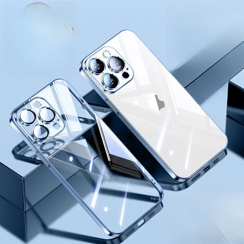 Applicable To Apple 16 Mobile Phone Case 15 Transparent Ultra-thin IPhone 14 Pro Protective Case 13P Lens Film Dustproof