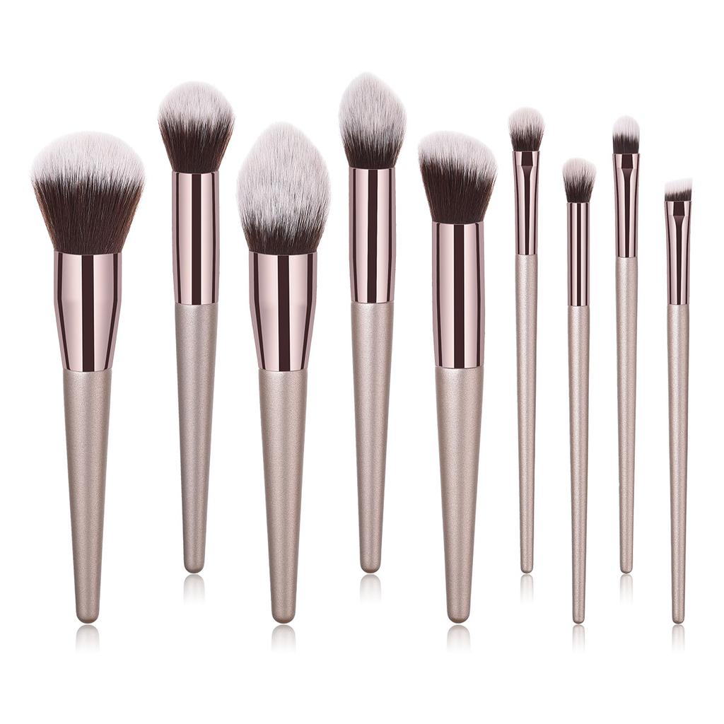 4/9/10/14PCS Makeup Brushes Champagne Gold Handle Foundation Concealer Blush Brush Eyeshadow Eyebrow Brush Beauty Tools