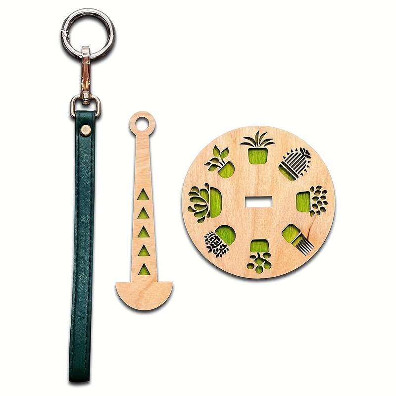 

Портативный деревянный держатель для пряжи, держатель пряжи для вязания крючком, предотвращает спутывание пряжи, смещение, держатель пряжи на запястье, подарок зелёный