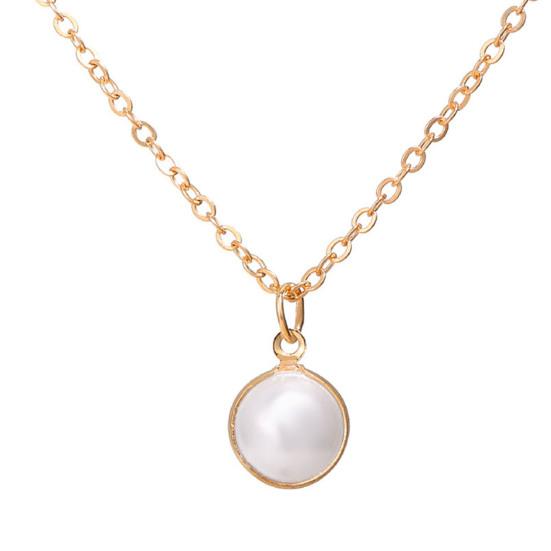 Pearl Necklace Double-layer Simple Alloy Female Clavicle Chain for Party