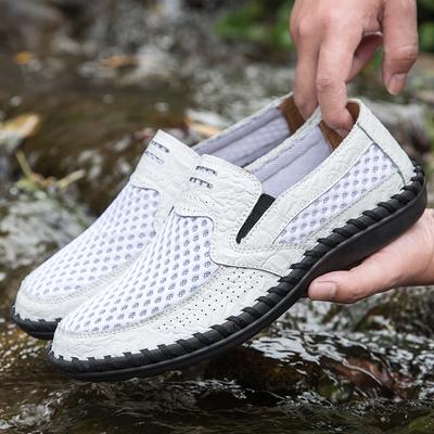 Summer Men's Breathable Mesh Loafers Fashion Comfortable Men Casual Shoes Men's Shoes Outdoor Lightweight Flat Shoes Large Size