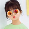 New Children'S Circle Form Sunglasses Girl Decorative Pearl Frame Fashion Sun Glasses Cute Baby Outdoor Sunshade Eyewear Uv400