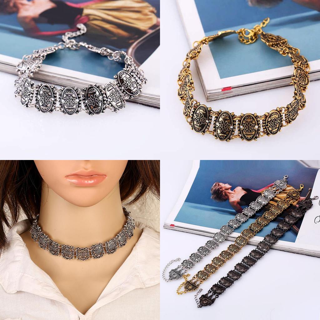 Vintage European Alloy Short Necklace With Geometric Design For Men And Women