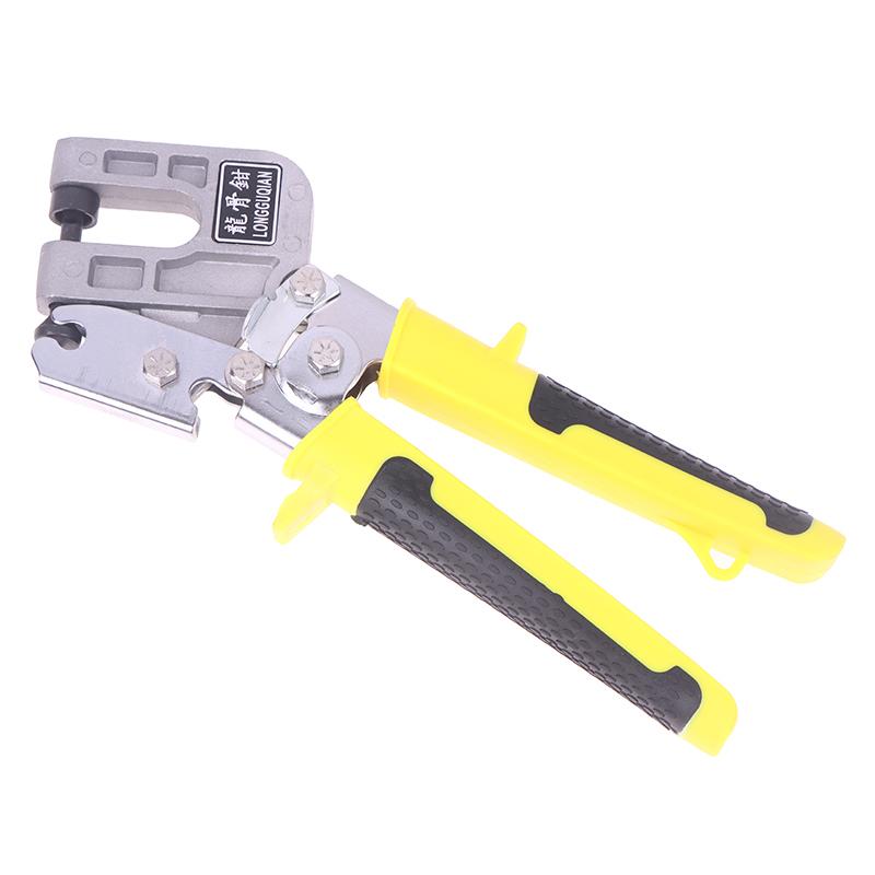 Steel Handle Stud Crimper Double Handed Ceiling Punching Pliers Plaster Drywall Tool For Fastening Metal Studs & Keels