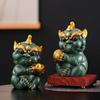 Green Sand Stone Gathering Wealth Pi Xiu Mascot Statue Chinese God Beast  Home Living Room, Office Art Deco Statue Free Delivery