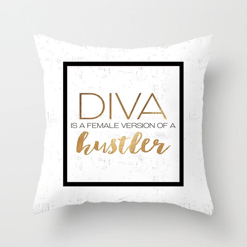 Sofa Pillow Cover, Cushion Cover, Nordic Home Textile Fabrics, Simple Golden Digital Printing