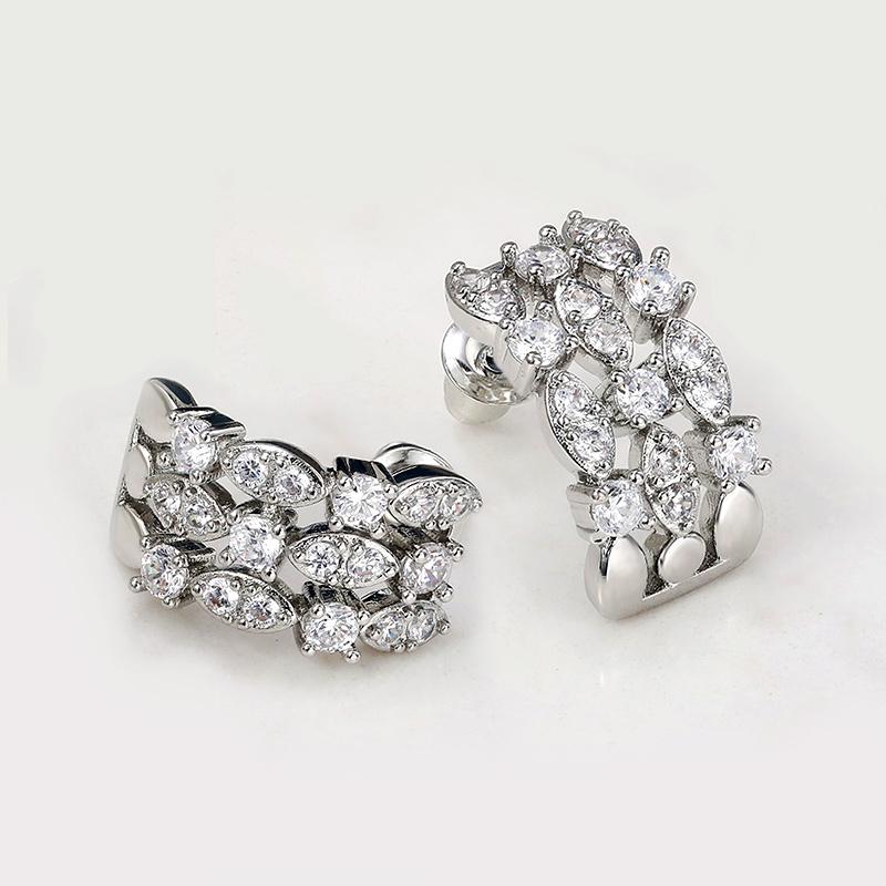 BELLA BOX New Trendy Stud Earrings Women Brilliant Bridal Wedding Accessories Elegant Female Earring Fashion Jewelry