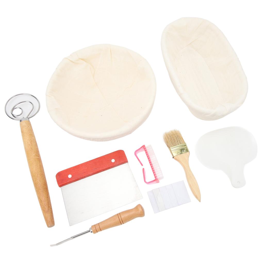 10.2in Round Dough Rising Proofing Basket Stainless Steel 8.7in Oval Cane Sourdough Basket