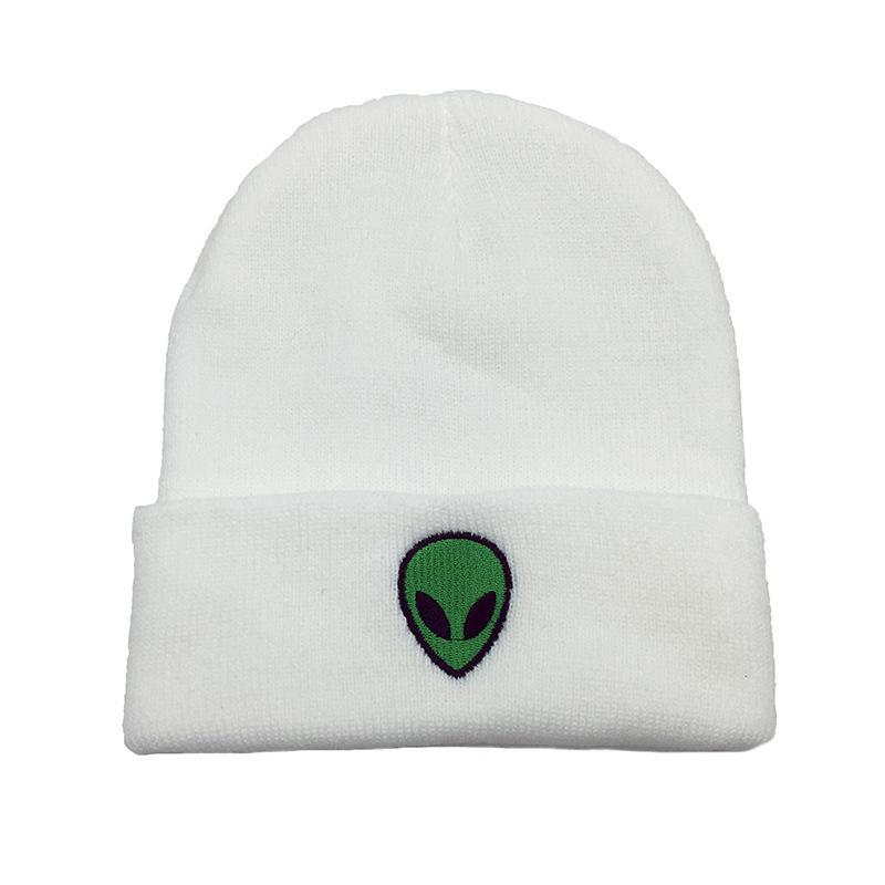 European and American New Alien Skull Embroidered Wool Knitted Hat Men's and Women's Autumn and Winter Thermal Hat Cold Hat