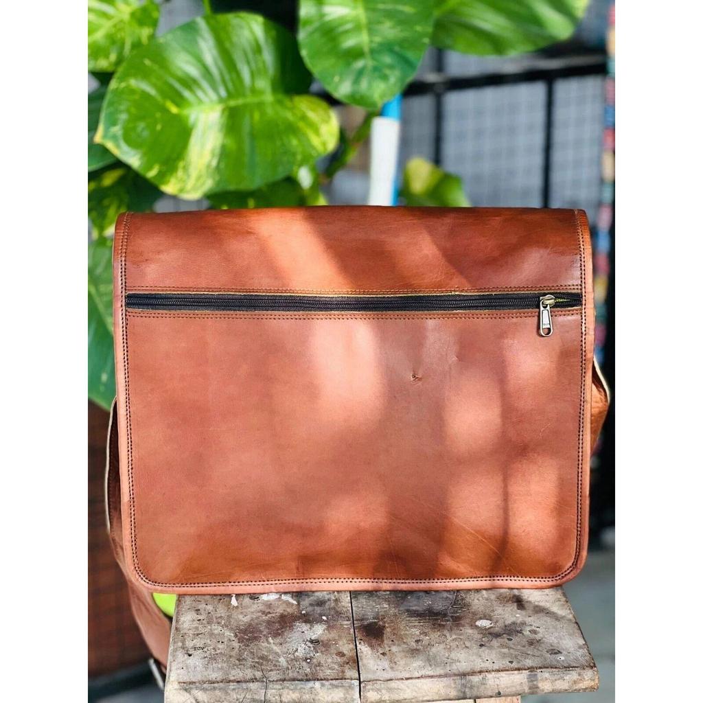 Men's Bravo Leather Vintage Laptop Messenger Handmade Briefcase Bag Satchel