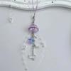 Elegant Jellyfish Inspired Phone Charm Portable Keychain with Crystal Star and Pearls Accents for Phone Accessorizing