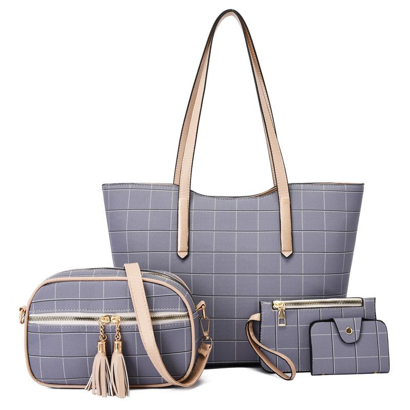 New Fashionable Four-piece Set, Mother and Child Bag, Textured Single Shoulder Portable Messenger Women's Bag, Large Bag.