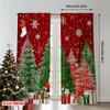 2pcs 2D flat printing Merry Christmas Curtains Christmas Day Digital Printed Polyester Drapes Festive Curtains for Holiday
