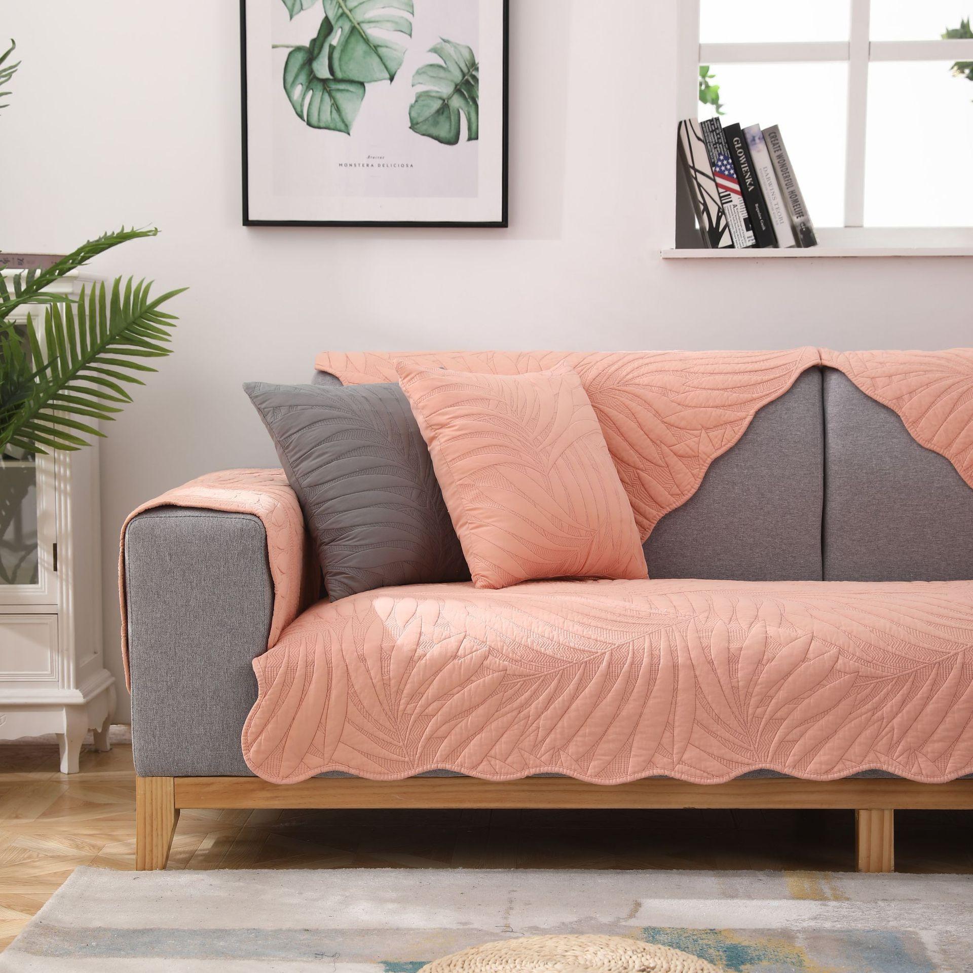 

Universal Cotton Sofa Cushion Non-Slip Cover Four Seasons Modern Nordic Solid Wood Simple Towel Slipcover 70*70