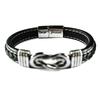 Fashion Bracelet Men's Leather Bracelet Alloy Magnetic Twisted Punk Bracelet Gift