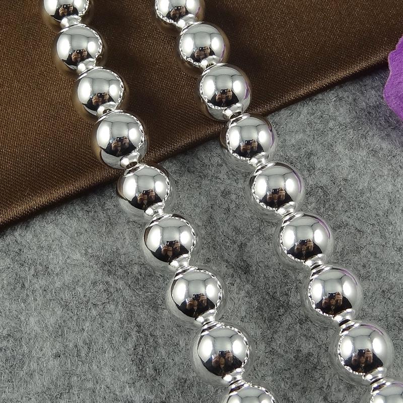 Fashion Gift Jewelry S925 Silver Plated 8MM Ball Bead Necklace
