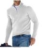 Cardigan de algodão de inverno para homens, suéter masculino de qualidade, suéter de malha com gola virada para baixo da moda para homens