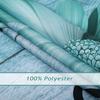 Rustic Floral Shower Curtain - Teal White Daisy Butterfly Farmhouse Decor - Washable Fabric Curtain - Wooden Texture Bathroom