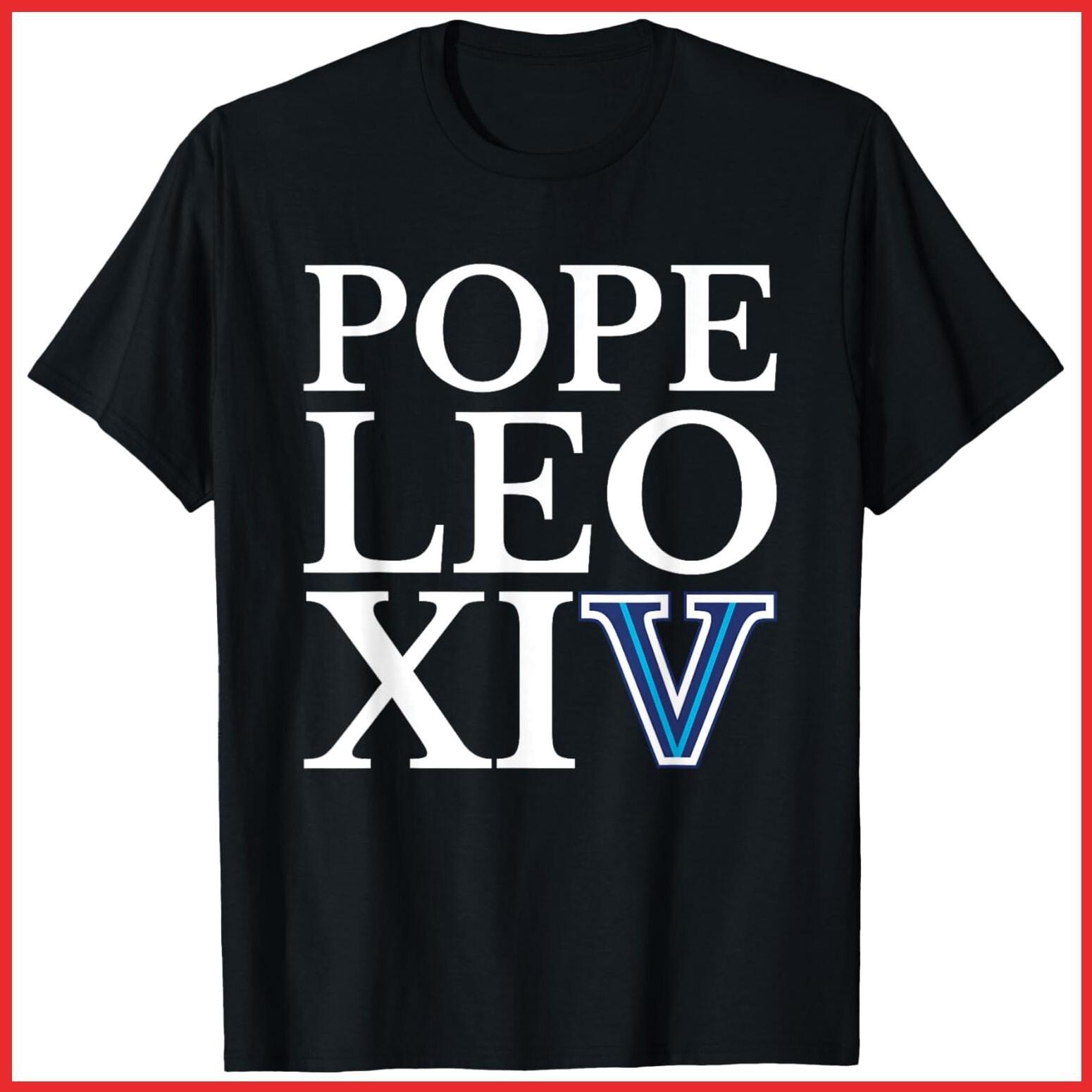 Robert Francis Pope Leo XIV Vatican Villanova Black Cotton T-Shirt S-5XL XXXXL