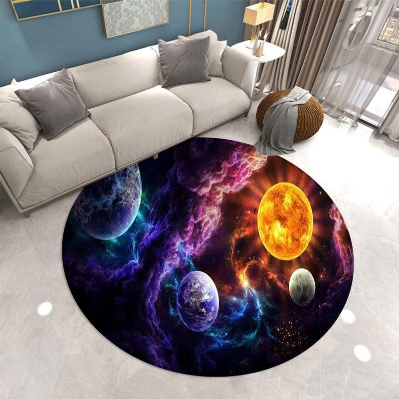 Star universe round carpet living room bedroom room stepping carpet romantic star soft carpet