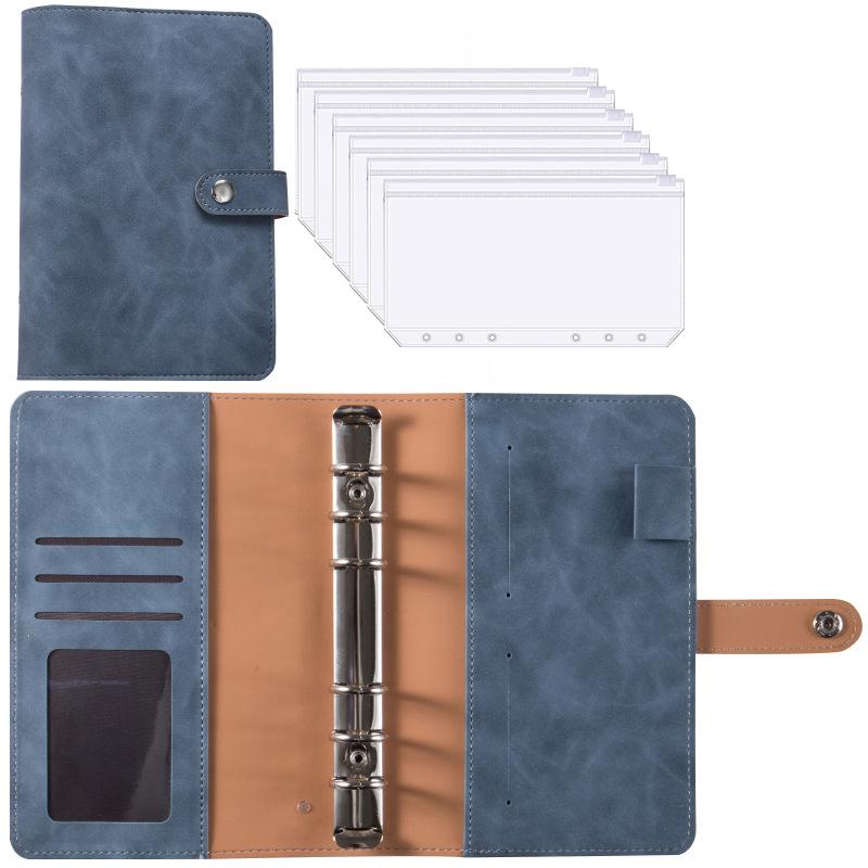 A6 PU Leather Budget Binder Notebook Cash Envelopes System Set,with Binder Pockets for Money Budget Saving Bill Organizer