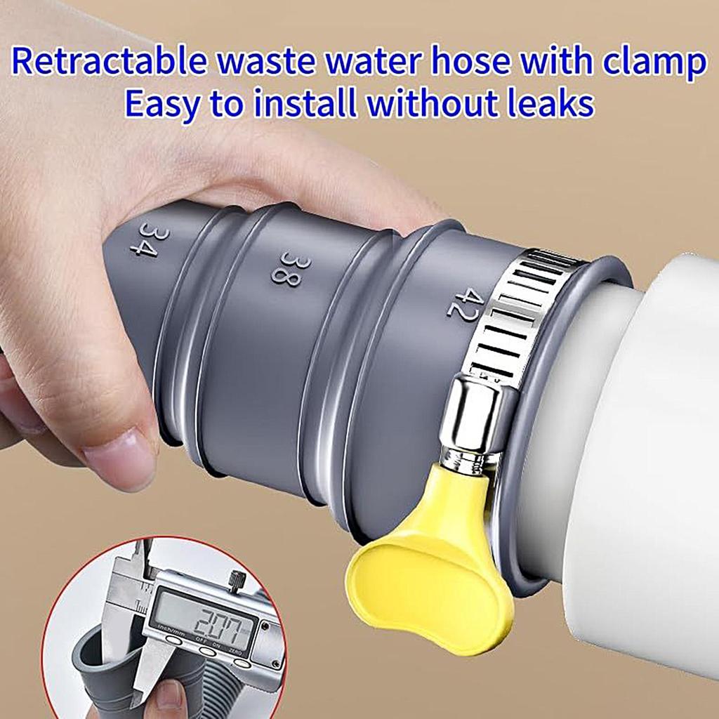 Foldable Caravan Sewer Pipe Kit Heavy Duty Flexible Leakproof RV Hose With Adjustable Adapter And Clamp Leakproof RV Hose