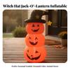 Inflatable Pumpkin Stack Long-Lasting Stacked Pumpkins with Witch Hat Waterproof