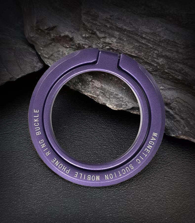 Ultra-Thin MagSafe Magnetic Phone Holder - Metal Folding Desktop Stand with Strong Suction and Finger Ring Buckle