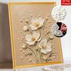 DIY Pearl and Diamond Painting Kit for Adults and Beginners. White Flower Art. Sparkling Craft. Home Wall Decor and Handmade Gifts