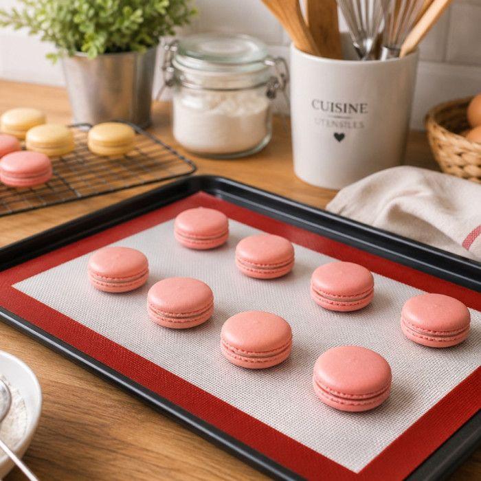 Lot de 2 Tapis de Cuisson Micro-Perforés 30 x 40 cm Silicone et Fibre de Verre – Four, Micro-Ondes et Lave-Vaisselle