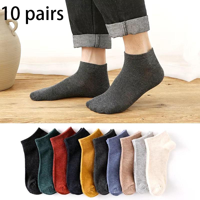 5/10 Paar Baumwolle Herren Socken Pack Atmungsaktives Socken Set Hohe Qualität Kurze Socken Schwarz Knöchel Kurz Geschenk für Mann Größe 39-44 Sox Socke