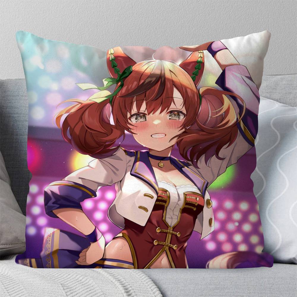 Nice Nature Anime Uuma Musume Pillow Case Fashion Square Pillowcase Bedroom Sofa Room Ins Decoration Leisure