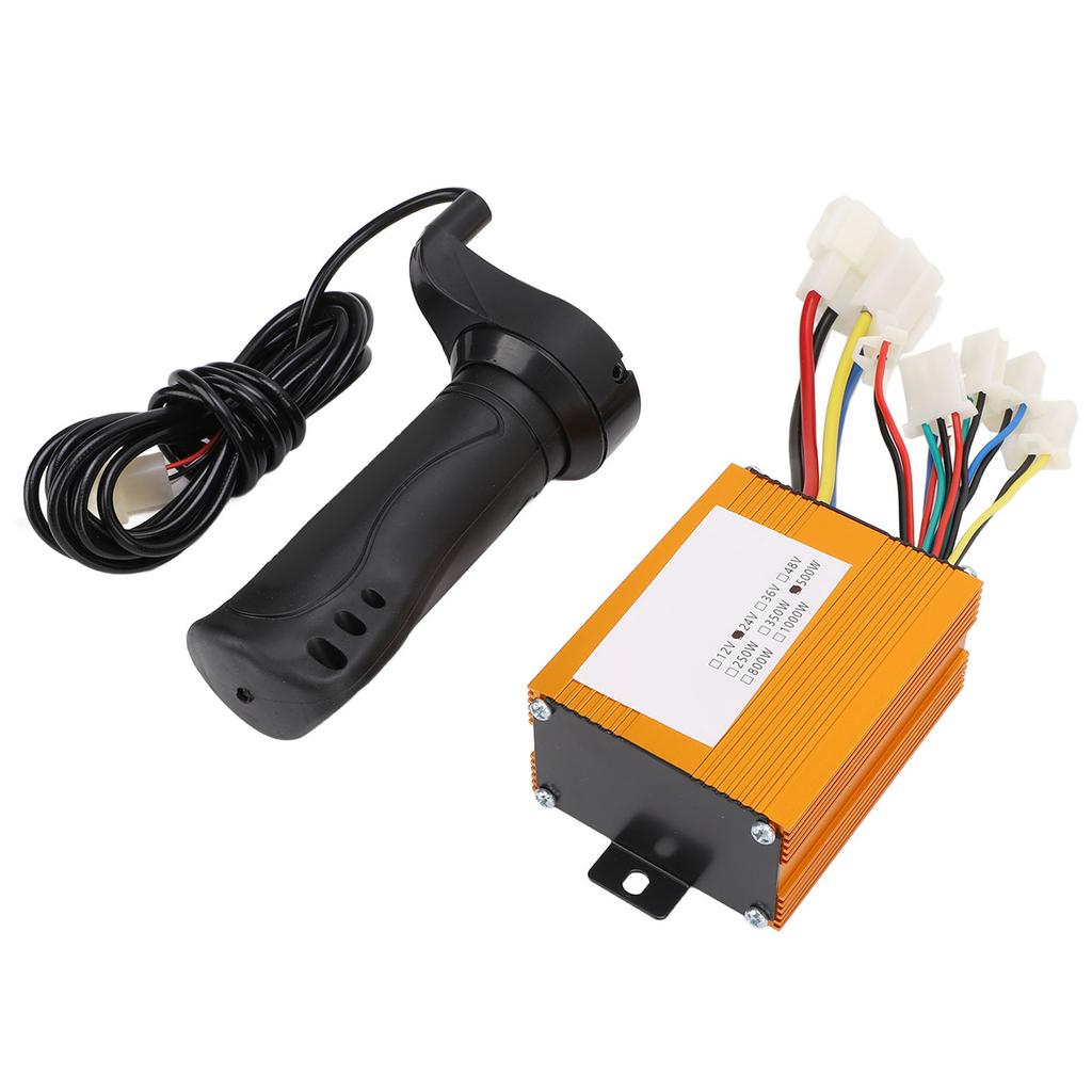 Motor Speed Controller Throttle Grip Set 24V 500W Brush Motor Control Box for Electric Bike Tricycle