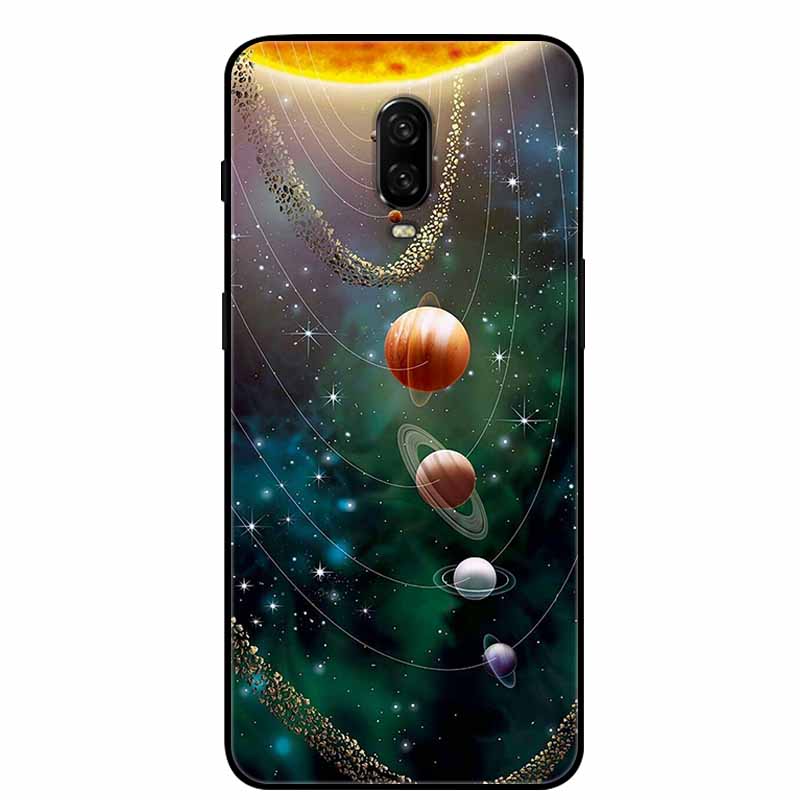 Para Capa One Plus 6 / 6T Animais Pintados Preto TPU Silicone Macio Amortecedor para Oneplus 6T 6 T Capas à Prova de Choque Lobo Legal Bolsa Coque