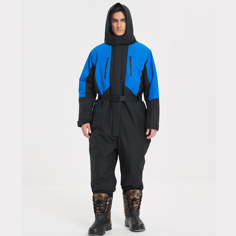 Thickened Waterproof Down Jumpsuit for Winter Fishing and Ice Protection
