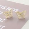 Hollowed-out Bow-shaped Stud Earrings - Butterfly-shaped Earrings for Women, High-end and Luxurious Zirconia Earrings