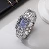 Men Y2K Black Quartz Watch Irregular Dial Retro Fashion Wristwatch