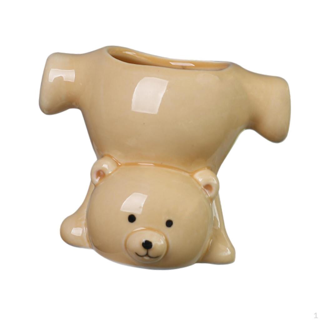 Bear Figurine Flower Pot Organizer for Home and Garden