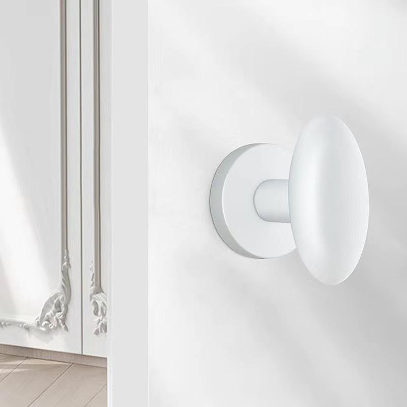 Versteckter Minimalistischer Weißer Runder Türgriff für Schlafzimmer