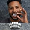 AceWings G010 Brass 8/8 Hip Hop Teeth Grillz Set Gold/Silver Top & Bottom Body Jewelry Punk Cosplay Party Tooth Grills Gifts